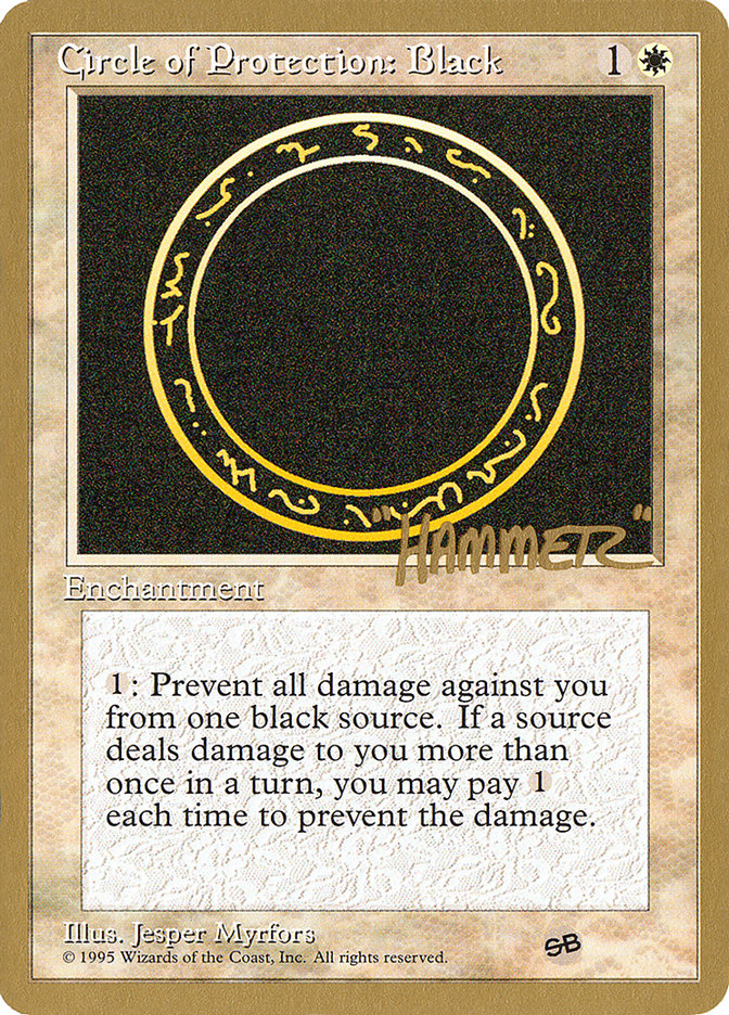 Circle of Protection: Black (Shawn "Hammer" Regnier) (SB) [Pro Tour Collector Set] | L.A. Mood Comics and Games