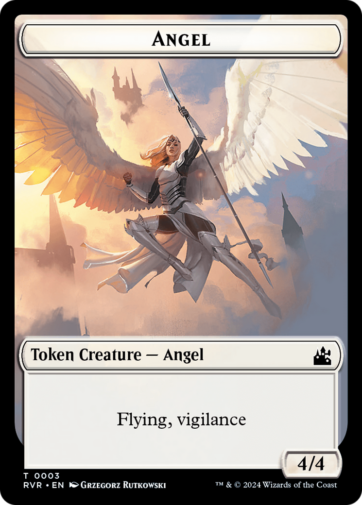 Saproling // Angel (0003) Double-Sided Token [Ravnica Remastered Tokens] | L.A. Mood Comics and Games