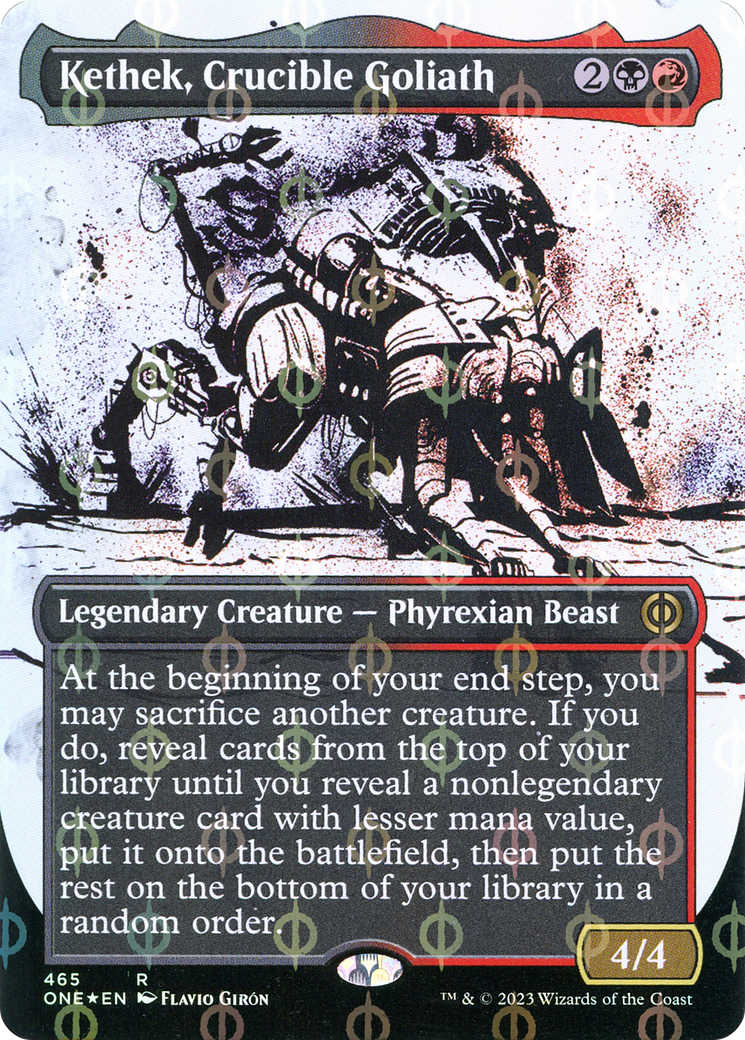 Kethek, Crucible Goliath (Borderless Ichor Step-and-Compleat Foil) [Phyrexia: All Will Be One] | L.A. Mood Comics and Games