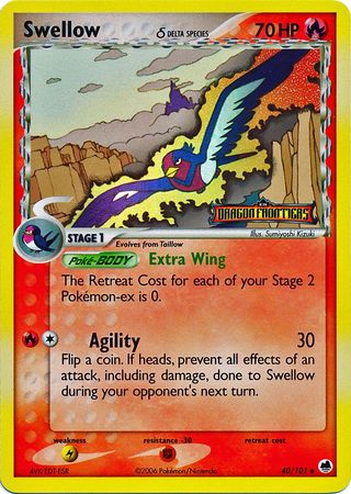 Swellow (40/101) (Delta Species) (Stamped) [EX: Dragon Frontiers] | L.A. Mood Comics and Games