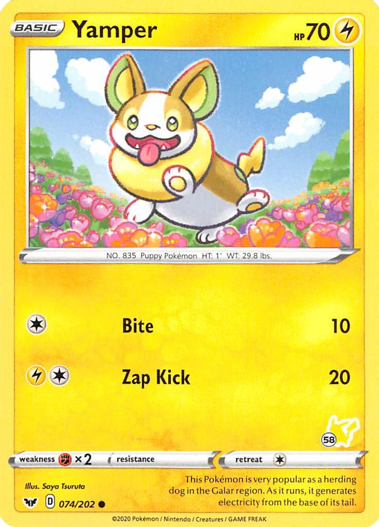 Yamper (074/202) (Pikachu Stamp #58) [Battle Academy 2022] | L.A. Mood Comics and Games