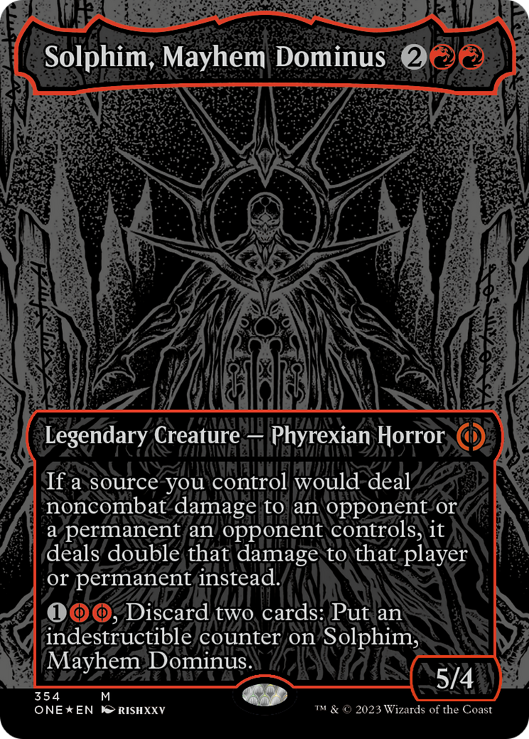 Solphim, Mayhem Dominus (Oil Slick Raised Foil) [Phyrexia: All Will Be One] | L.A. Mood Comics and Games