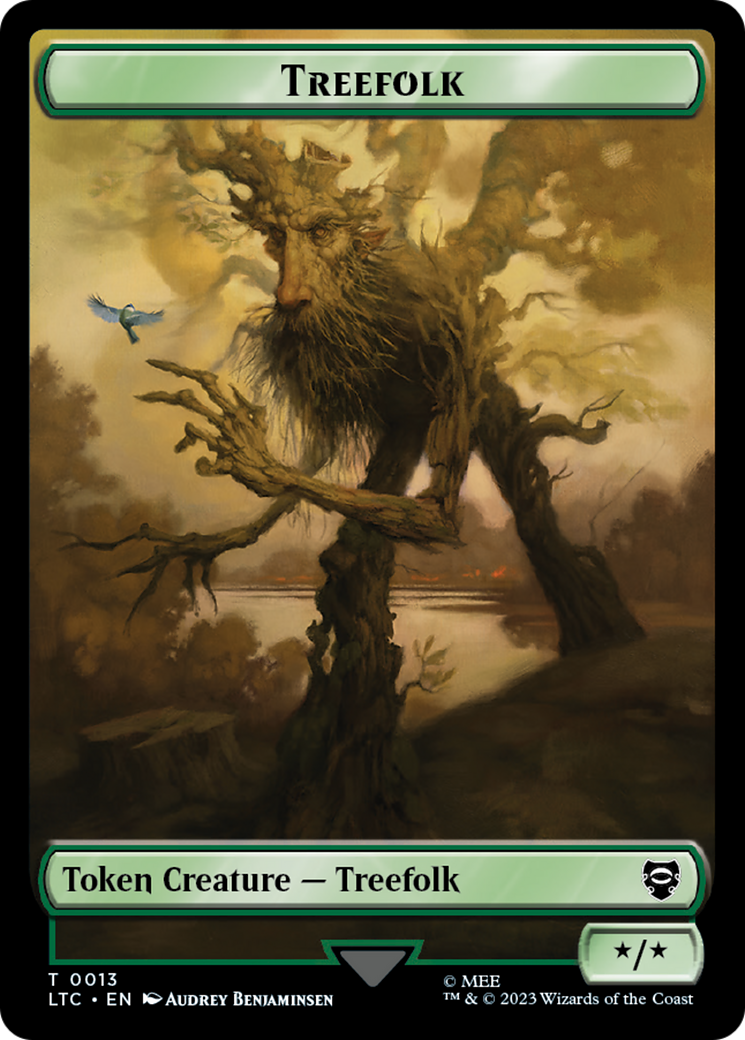 Beast // Treefolk Double Sided Token [The Lord of the Rings: Tales of Middle-Earth Commander Tokens] | L.A. Mood Comics and Games
