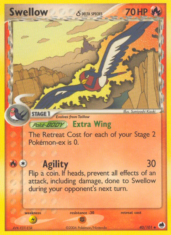 Swellow (40/101) (Delta Species) [EX: Dragon Frontiers] | L.A. Mood Comics and Games