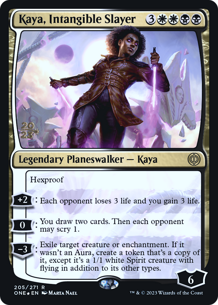 Kaya, Intangible Slayer [Phyrexia: All Will Be One Prerelease Promos] | L.A. Mood Comics and Games