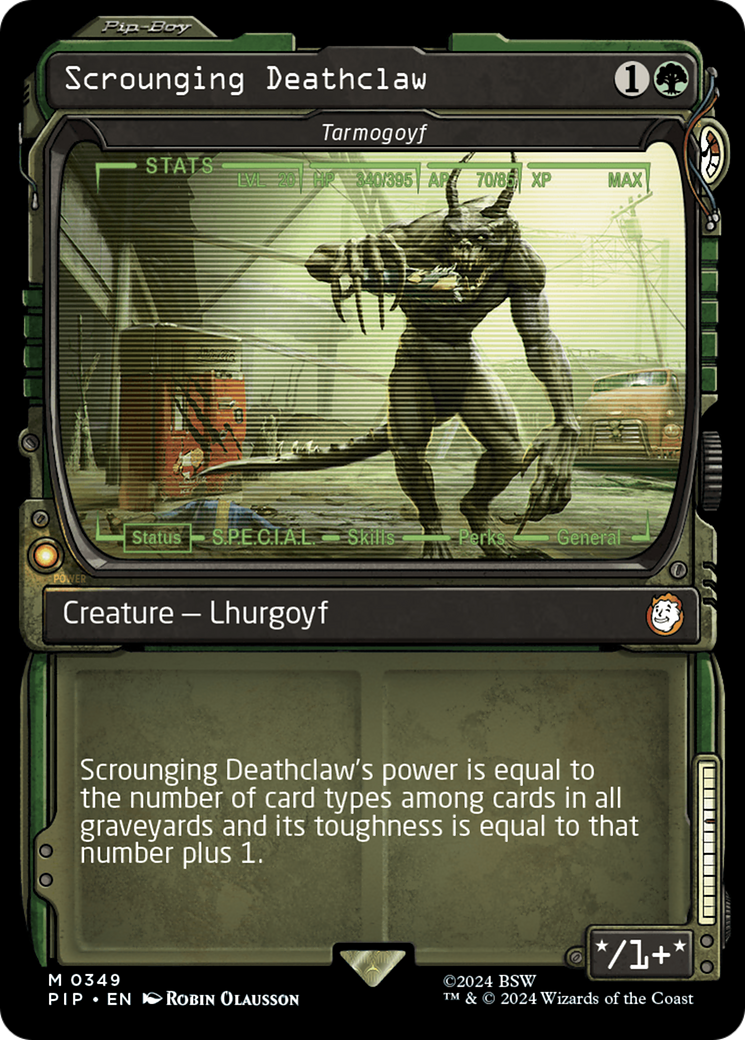 Scrounging Deathclaw - Tarmogoyf (Showcase) [Fallout] | L.A. Mood Comics and Games