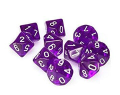 Chessex: Translucent D10 Dice Set | L.A. Mood Comics and Games