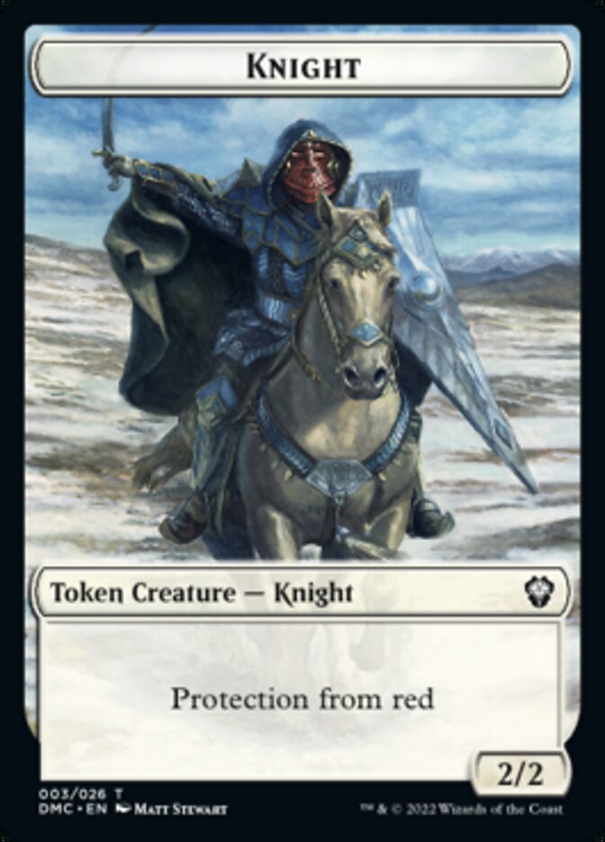 Zombie Knight // Knight Double-Sided Token [Dominaria United Commander Tokens] | L.A. Mood Comics and Games