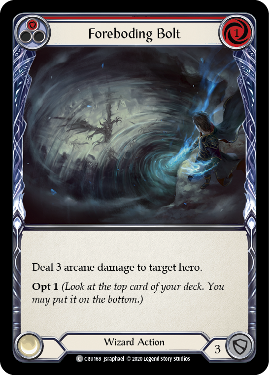 Foreboding Bolt (Red) [CRU168] (Crucible of War)  1st Edition Normal | L.A. Mood Comics and Games