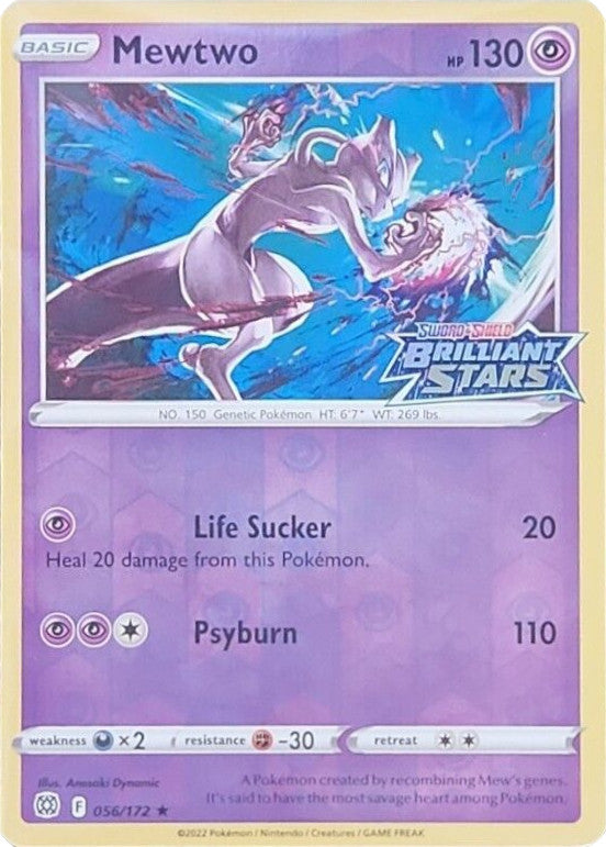 Mewtwo (056/172) (Brilliant Stars Stamped) [Sword & Shield: Brilliant Stars] | L.A. Mood Comics and Games