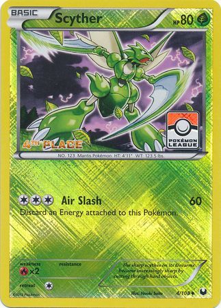 Scyther (4/108) (League Promo 4th Place) [Black & White: Dark Explorers] | L.A. Mood Comics and Games