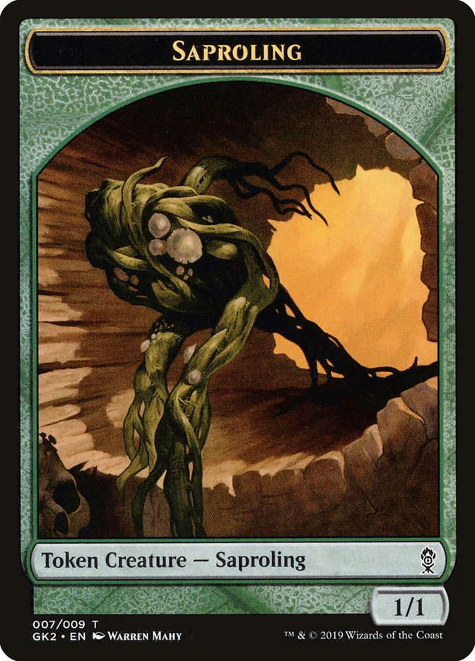 Saproling // Wurm Double-Sided Token [Ravnica Allegiance Guild Kit Tokens] | L.A. Mood Comics and Games