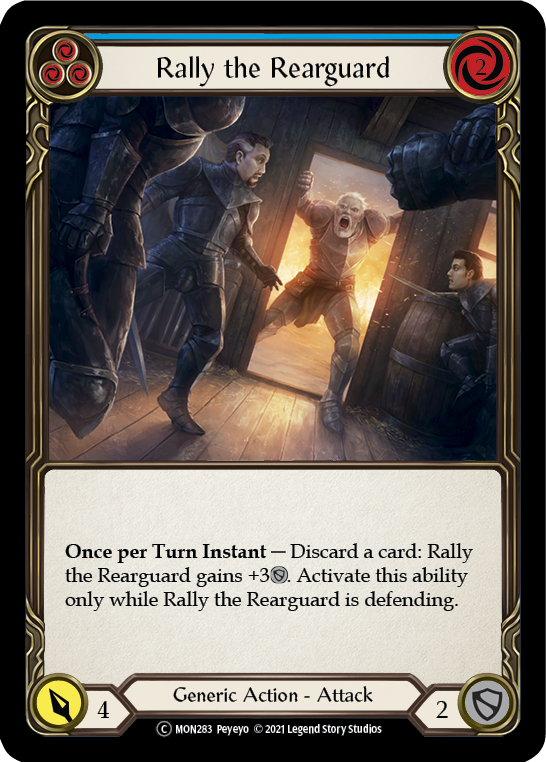 Rally the Rearguard (Blue) [U-MON283-RF] (Monarch Unlimited)  Unlimited Rainbow Foil | L.A. Mood Comics and Games