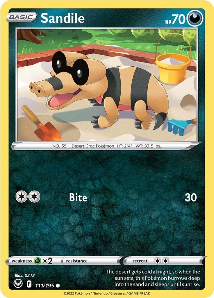 Sandile (111/195) [Sword & Shield: Silver Tempest] | L.A. Mood Comics and Games