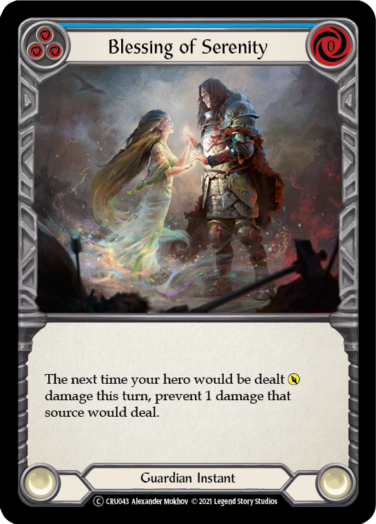 Blessing of Serenity (Blue) [U-CRU043] (Crucible of War Unlimited)  Unlimited Rainbow Foil | L.A. Mood Comics and Games