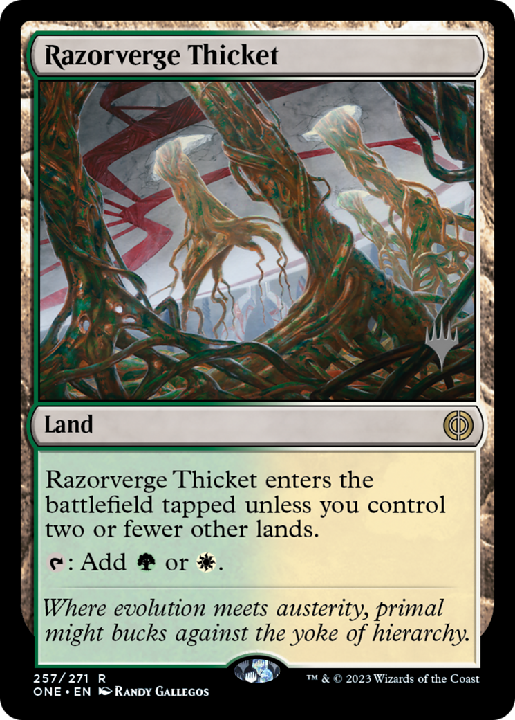 Razorverge Thicket (Promo Pack) [Phyrexia: All Will Be One Promos] | L.A. Mood Comics and Games