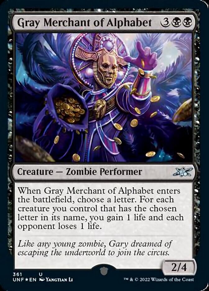 Gray Merchant of Alphabet (Galaxy Foil) [Unfinity] | L.A. Mood Comics and Games