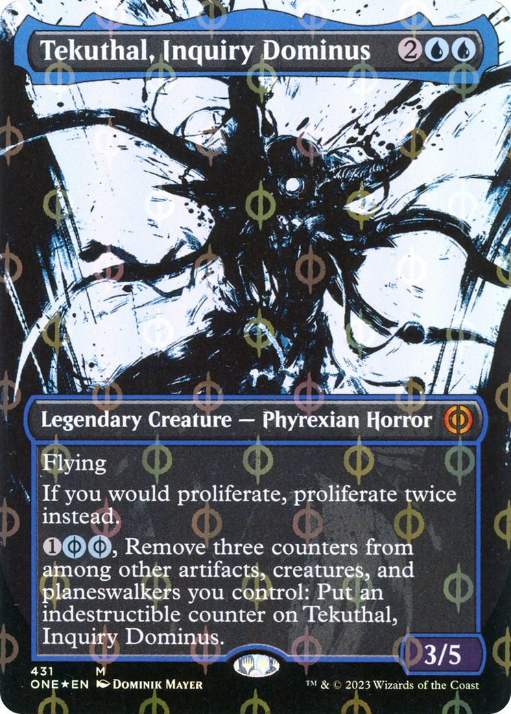 Tekuthal, Inquiry Dominus (Borderless Ichor Step-and-Compleat Foil) [Phyrexia: All Will Be One] | L.A. Mood Comics and Games