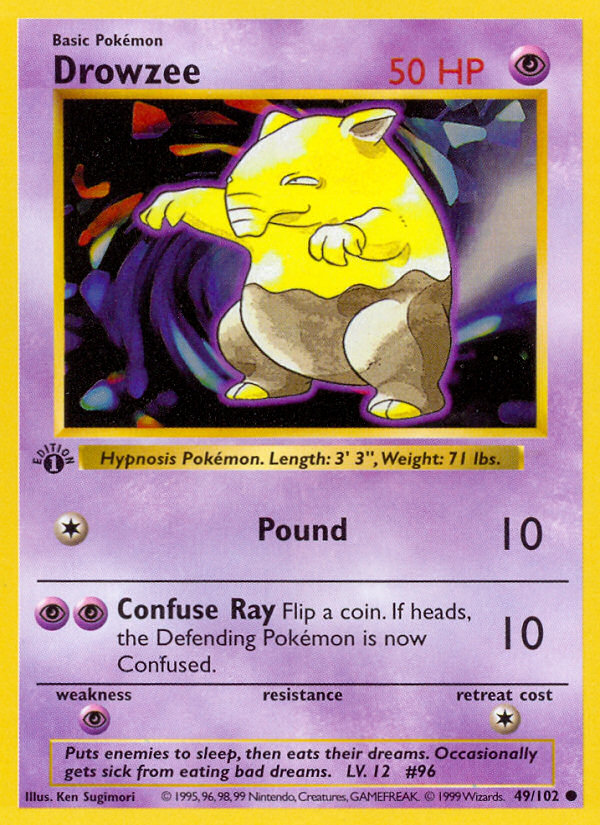 Drowzee (49/102) (Shadowless) [Base Set 1st Edition] | L.A. Mood Comics and Games