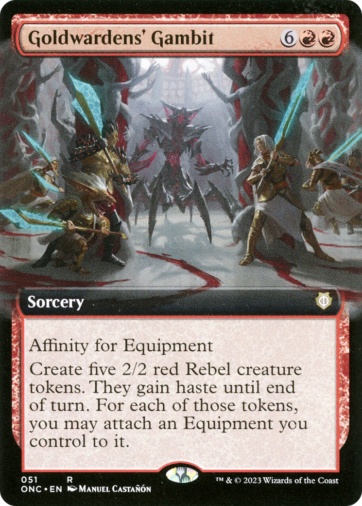 Goldwardens' Gambit (Extended Art) [Phyrexia: All Will Be One Commander] | L.A. Mood Comics and Games