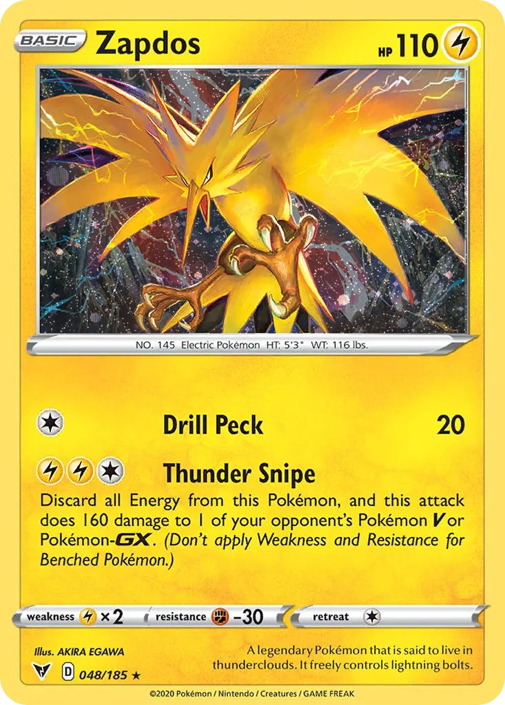 Zapdos (048/185) (Cosmos Holo) [Sword & Shield: Vivid Voltage] | L.A. Mood Comics and Games