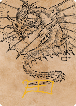 Ancient Gold Dragon Art Card (44) (Gold-Stamped Signature) [Commander Legends: Battle for Baldur's Gate Art Series] | L.A. Mood Comics and Games