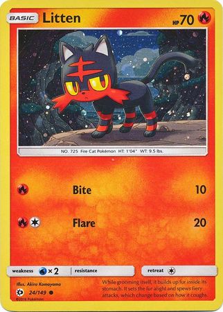 Litten (24/149) (Cosmos Holo) [Sun & Moon: Base Set] | L.A. Mood Comics and Games