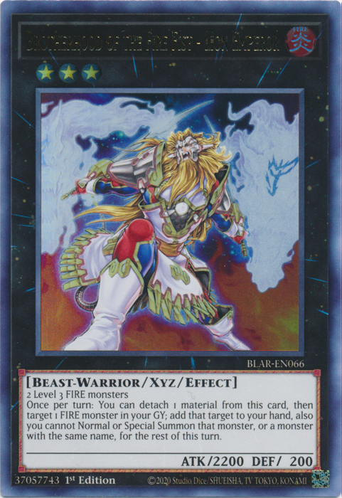 Brotherhood of the Fire Fist - Lion Emperor [BLAR-EN066] Ultra Rare | L.A. Mood Comics and Games