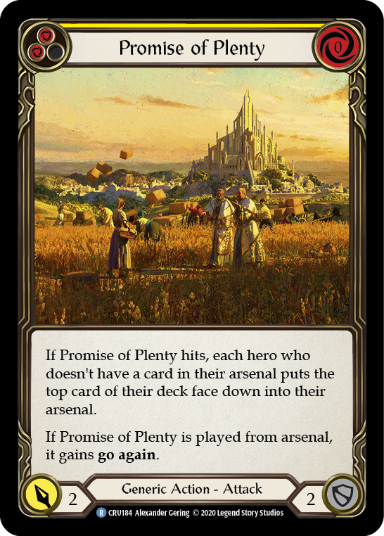 Promise of Plenty (Yellow) [CRU184] (Crucible of War)  1st Edition Normal | L.A. Mood Comics and Games