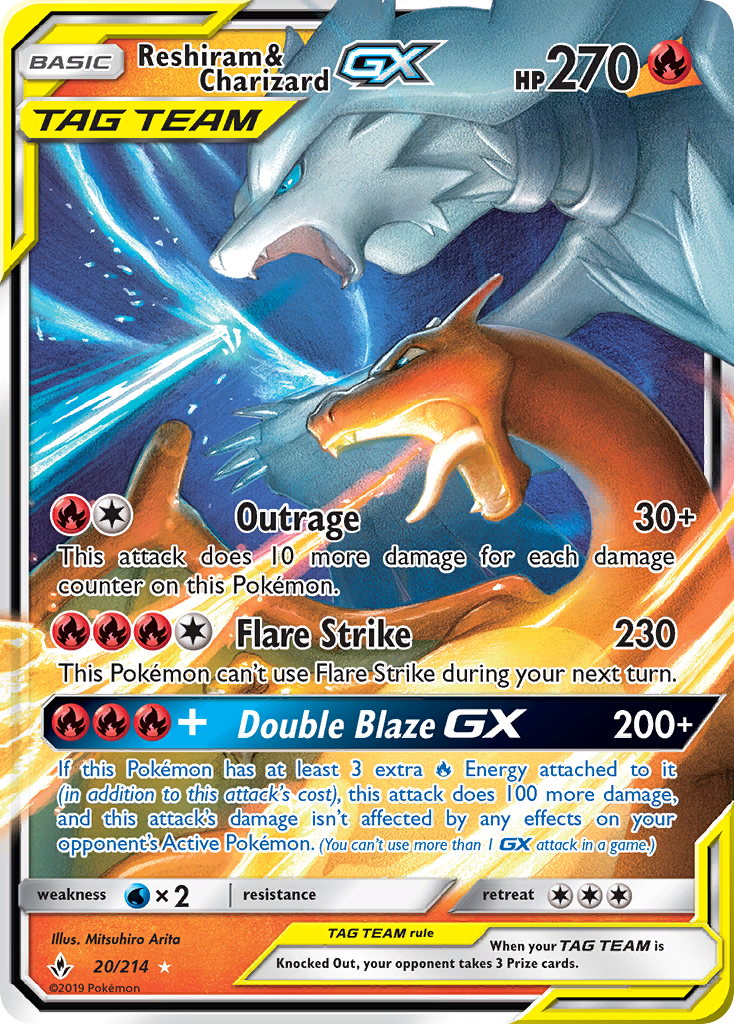 Reshiram & Charizard GX (20/214) [Sun & Moon: Unbroken Bonds] | L.A. Mood Comics and Games