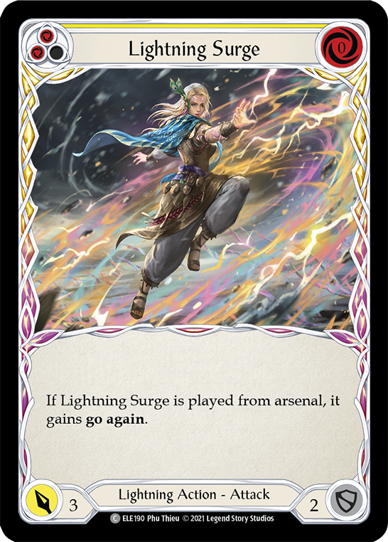 Lightning Surge (Yellow) [ELE190] (Tales of Aria)  1st Edition Rainbow Foil | L.A. Mood Comics and Games