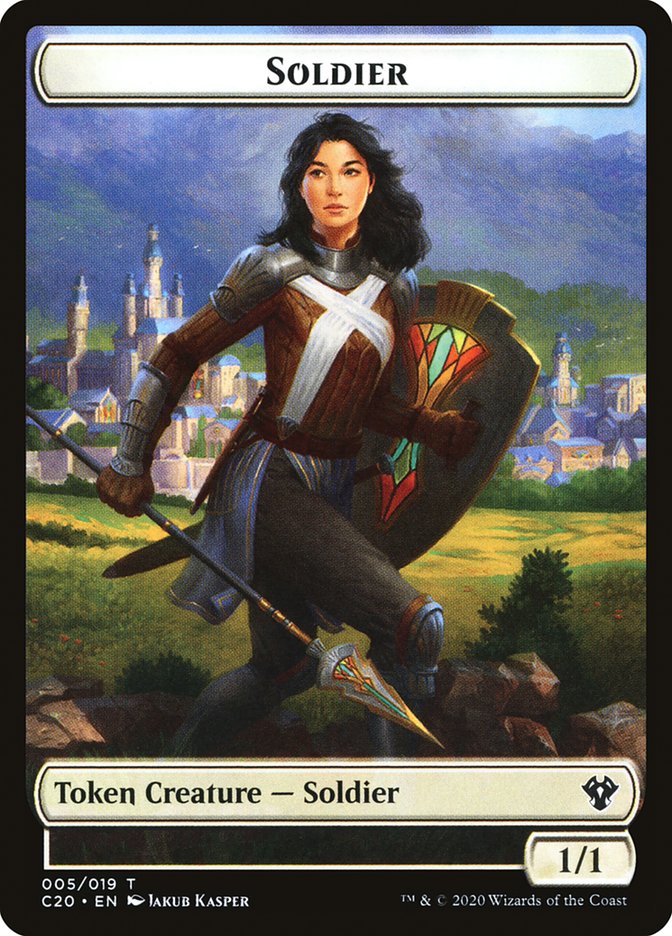 Human Soldier (005) // Drake Double-Sided Token [Commander 2020 Tokens] | L.A. Mood Comics and Games