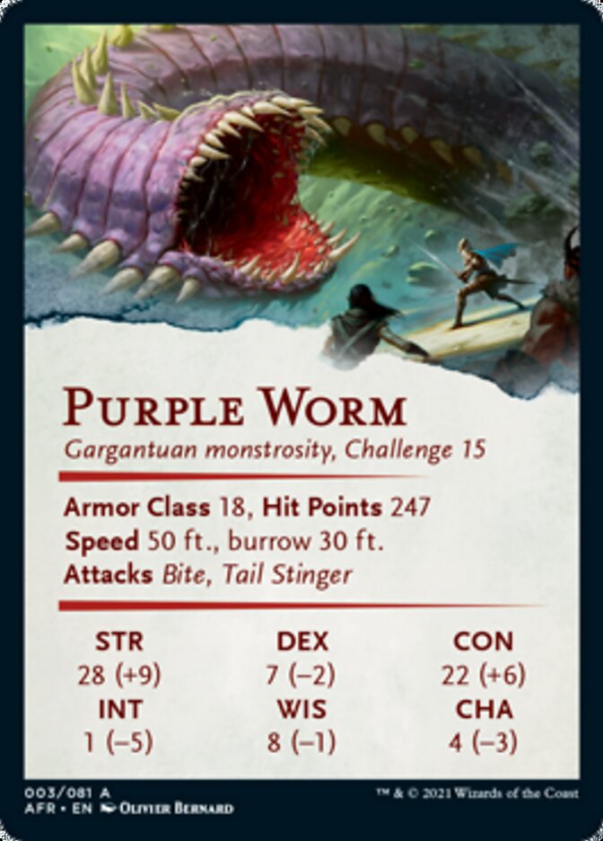 Purple Worm Art Card [Dungeons & Dragons: Adventures in the Forgotten Realms Art Series] | L.A. Mood Comics and Games