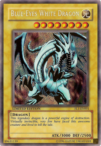 Blue-Eyes White Dragon [FL1-EN001] Secret Rare | L.A. Mood Comics and Games