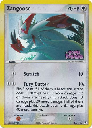 Zangoose (34/110) (Stamped) [EX: Holon Phantoms] | L.A. Mood Comics and Games