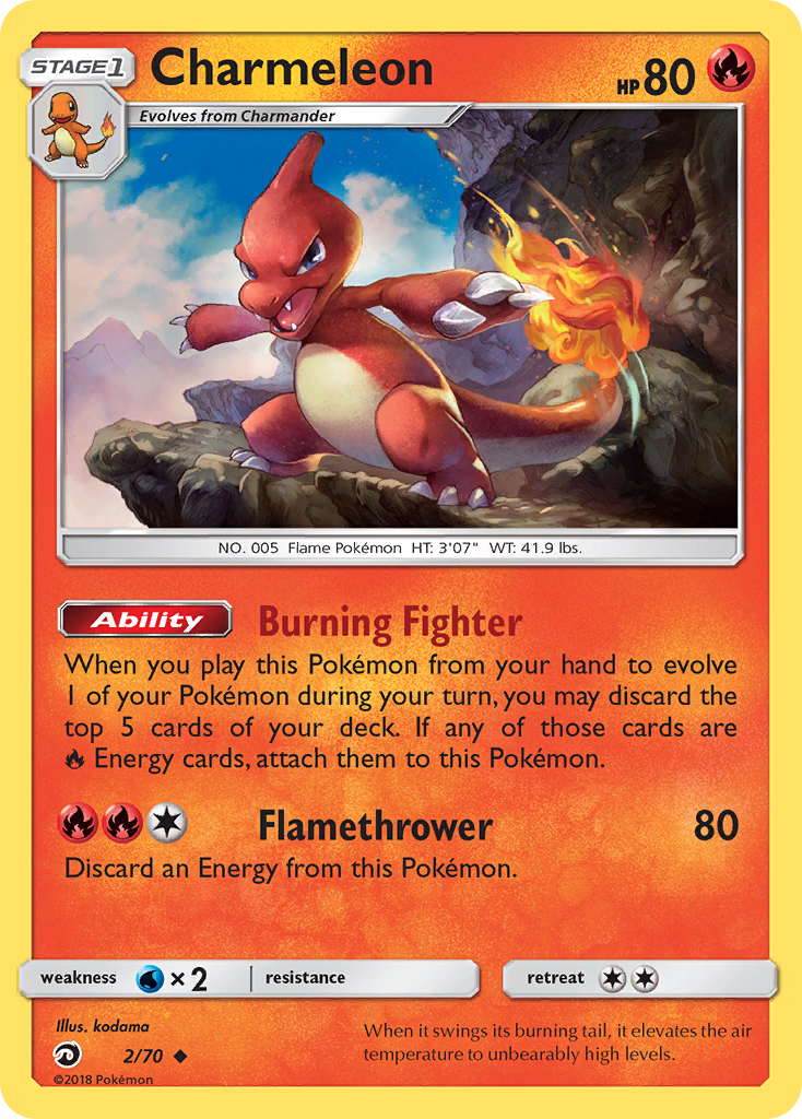 Charmeleon (2/70) [Sun & Moon: Dragon Majesty] | L.A. Mood Comics and Games