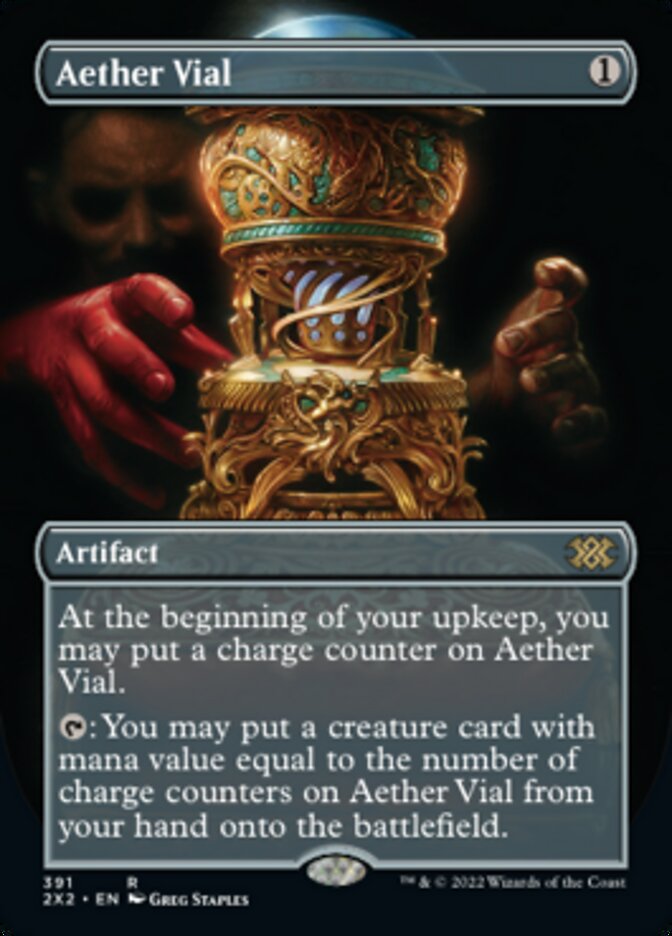 Aether Vial (Borderless Alternate Art) [Double Masters 2022] | L.A. Mood Comics and Games