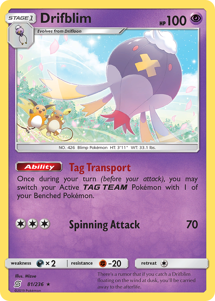 Drifblim (81/236) [Sun & Moon: Unified Minds] | L.A. Mood Comics and Games