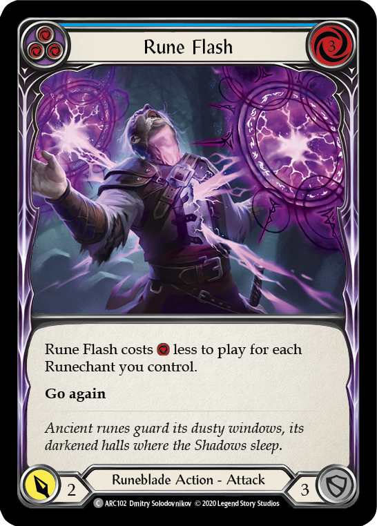 Rune Flash (Blue) [U-ARC102] (Arcane Rising Unlimited)  Unlimited Rainbow Foil | L.A. Mood Comics and Games