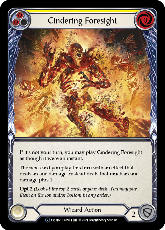 Cindering Foresight (Yellow) [U-CRU166] (Crucible of War Unlimited)  Unlimited Normal | L.A. Mood Comics and Games