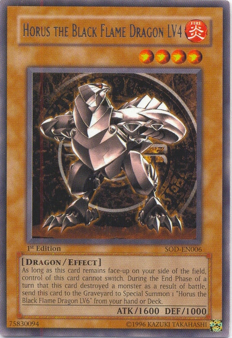 Horus The Black Flame Dragon LV4 [SOD-EN006] Rare | L.A. Mood Comics and Games