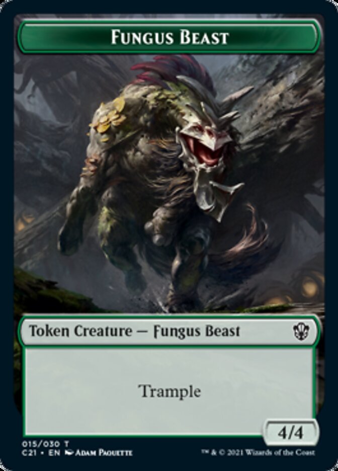 Demon // Fungus Beast Double-Sided Token [Commander 2021 Tokens] | L.A. Mood Comics and Games