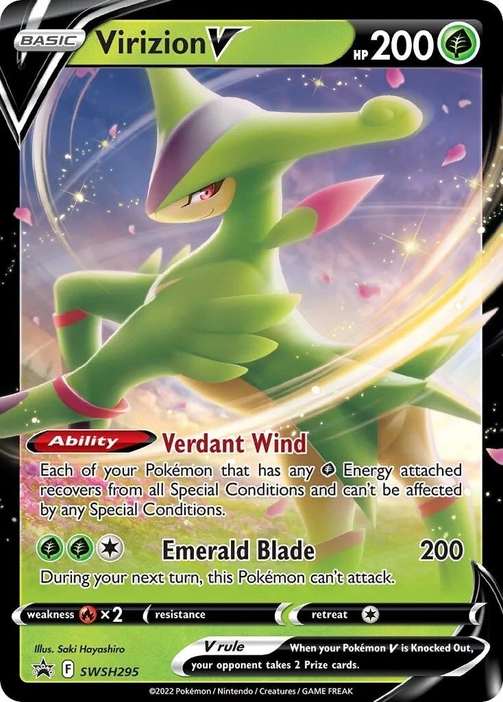 Virizion V (SWSH295) (Jumbo Card) [Sword & Shield: Black Star Promos] | L.A. Mood Comics and Games