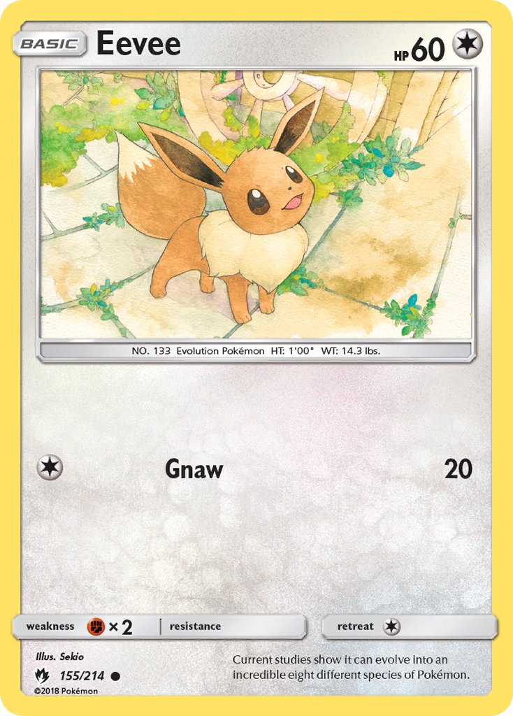 Eevee (155/214) (Let's Play, Eevee Cracked Ice Holo) (Theme Deck Exclusives) [Sun & Moon: Lost Thunder] | L.A. Mood Comics and Games