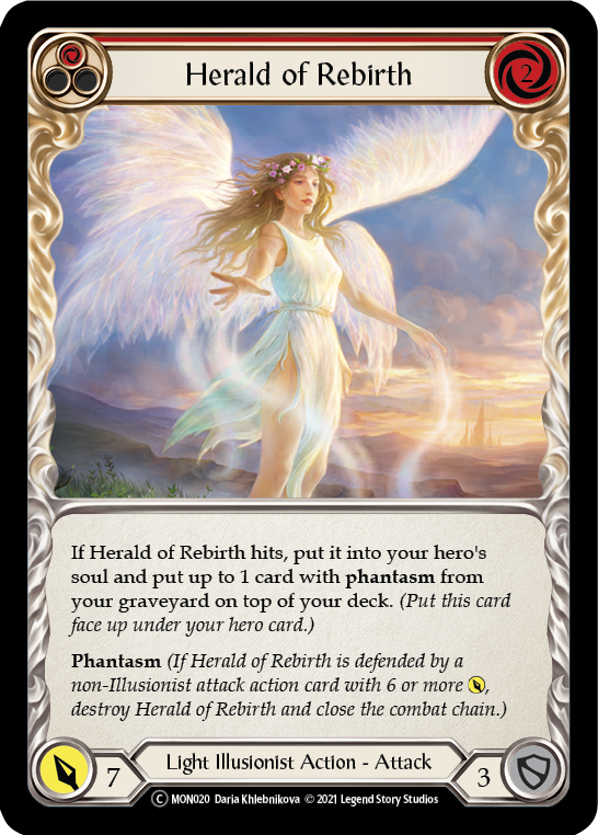 Herald of Rebirth (Red) [U-MON020-RF] (Monarch Unlimited)  Unlimited Rainbow Foil | L.A. Mood Comics and Games