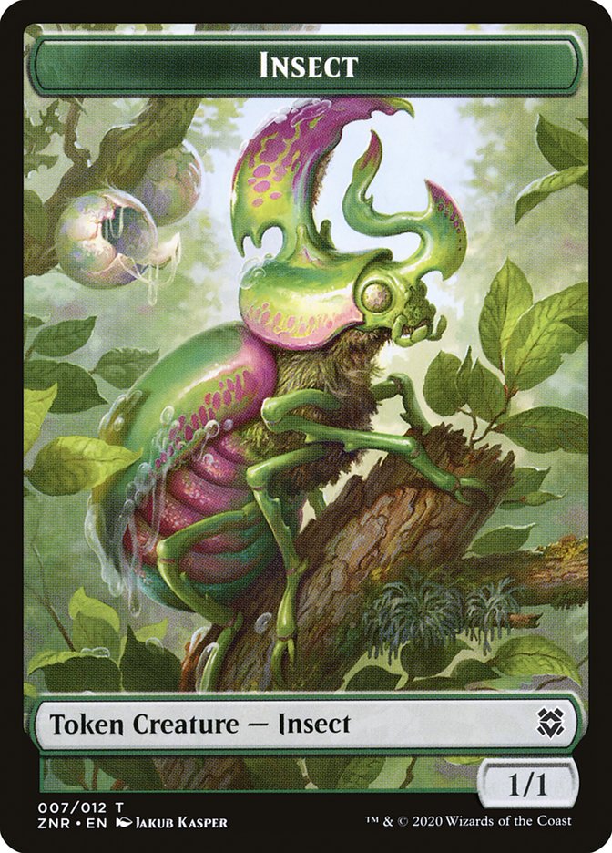 Drake // Insect Double-Sided Token [Zendikar Rising Tokens] | L.A. Mood Comics and Games