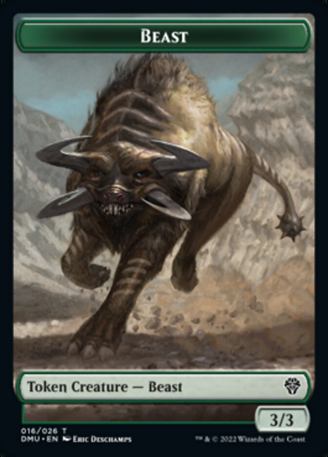 Kavu // Beast Double-Sided Token [Dominaria United Commander Tokens] | L.A. Mood Comics and Games