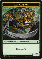 Cat // Cat Warrior Double-Sided Token [Commander 2017 Tokens] | L.A. Mood Comics and Games