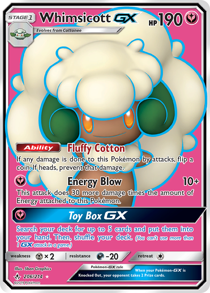 Whimsicott GX (206/214) [Sun & Moon: Unbroken Bonds] | L.A. Mood Comics and Games