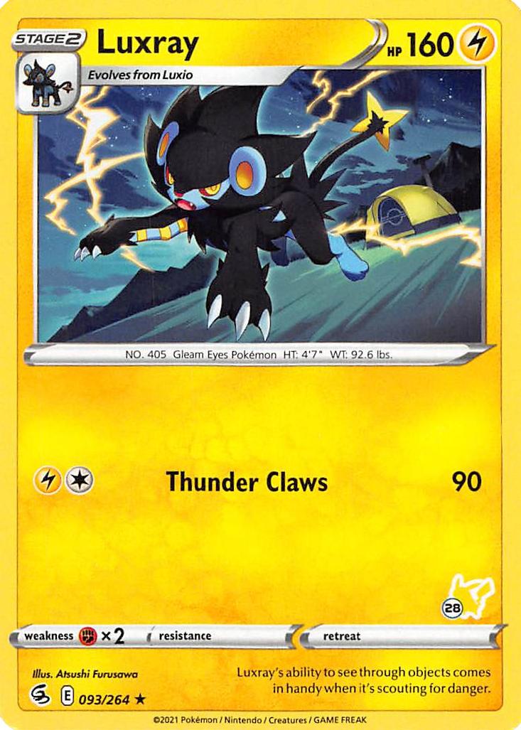 Luxray (093/264) (Pikachu Stamp #28) [Battle Academy 2022] | L.A. Mood Comics and Games